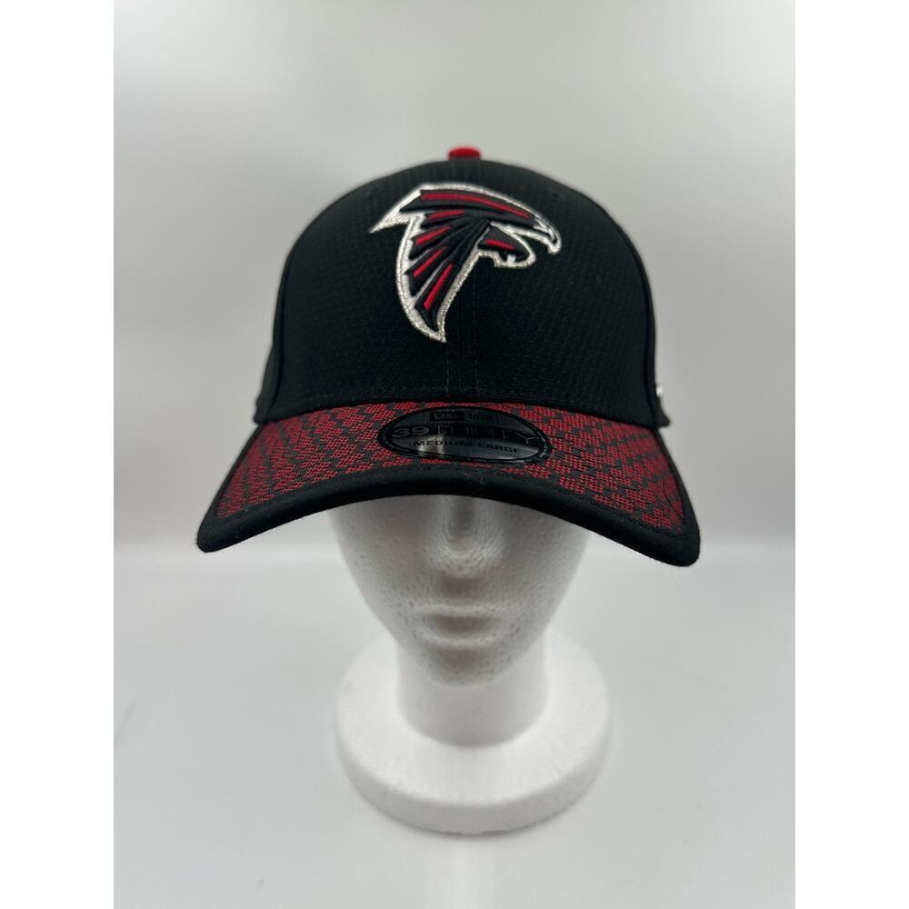 NFL Atlanta Falcons Black New Era 39 Thirty Football Hat Size M/L Performance